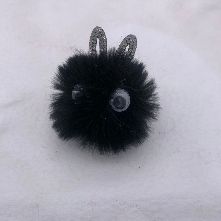 猫头挂件/钥匙扣/仿兔毛白底实物图