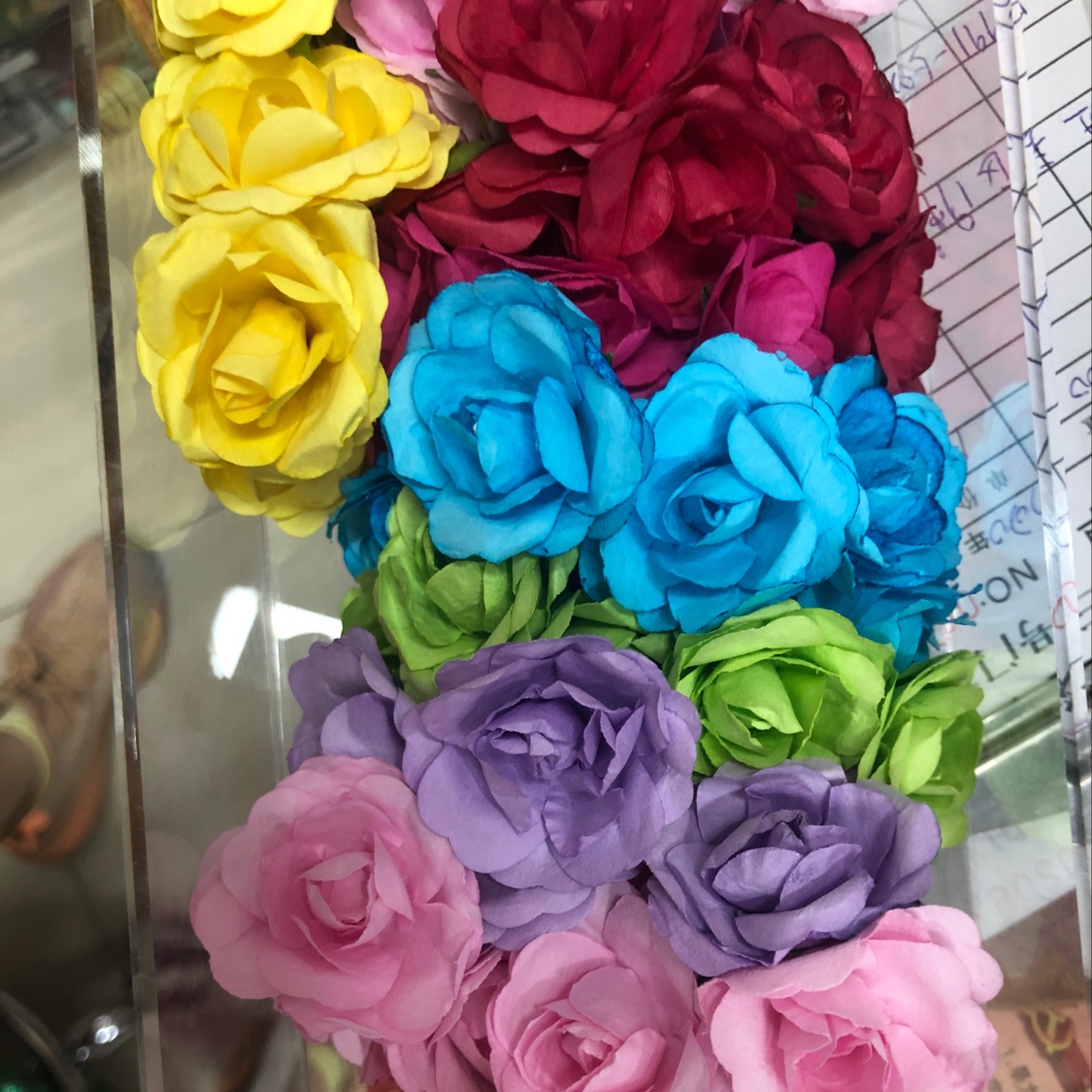 053 Single-color rose paper flowers