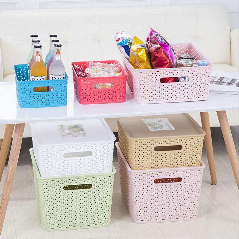 Direct-sale fashionable European and American storage basket, desktop hollowed-out storage basket, creative multi-functional covered storage basket, large size full figure
