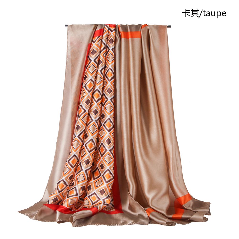 Foreign Trade Supply Silk Satin Printed Three Square Spring And Autumn Women's Scarf European And American Style Printed Scarf In Stock undefined