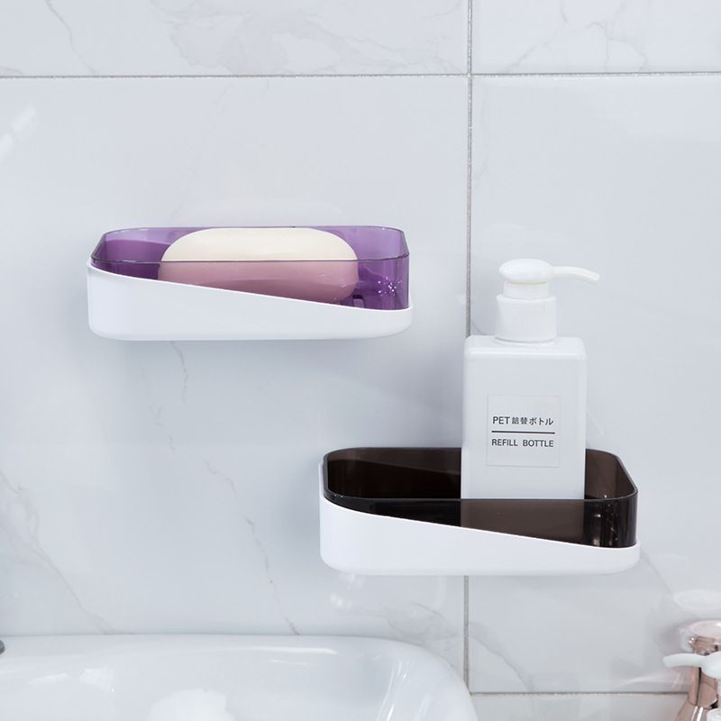 Direct sales bathroom soap box wall-mounted seamless adhesive bathroom draining soap rack storage box creative storage details Picture