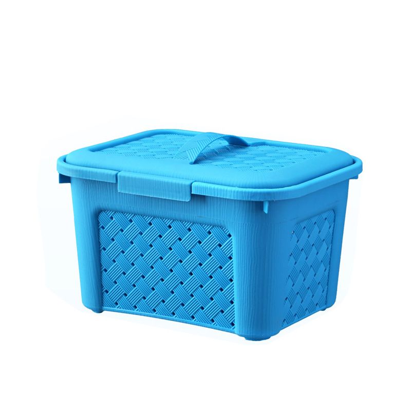 Direct-sale covered storage basket for miscellaneous items, woven storage box, creative portable multi-functional storage box Item Picture