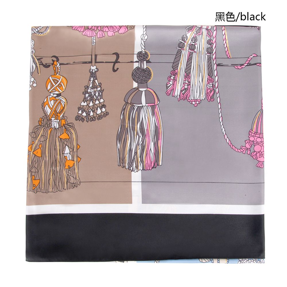 Origin Goods Twill Silk Hot Gold Beard Pattern Large Square Scarf Women Spring And Autumn Outdoor All Matching Style Scarf undefined