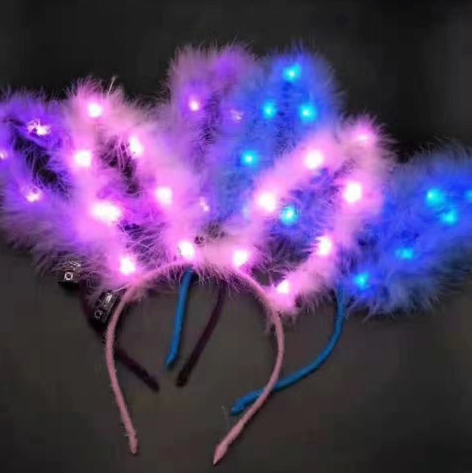 Glitter Feathers 14 Lights Rabbit Ears Stand Toys Selling