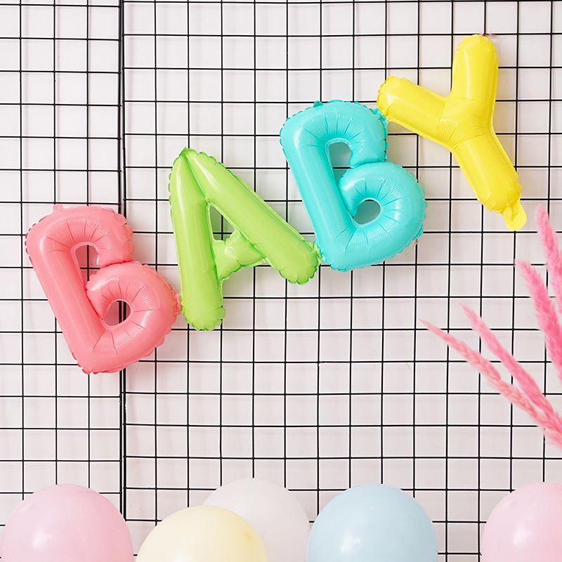 生日英文字母气球合集儿童卡通布置铝膜气球派对场景装饰拍照道具