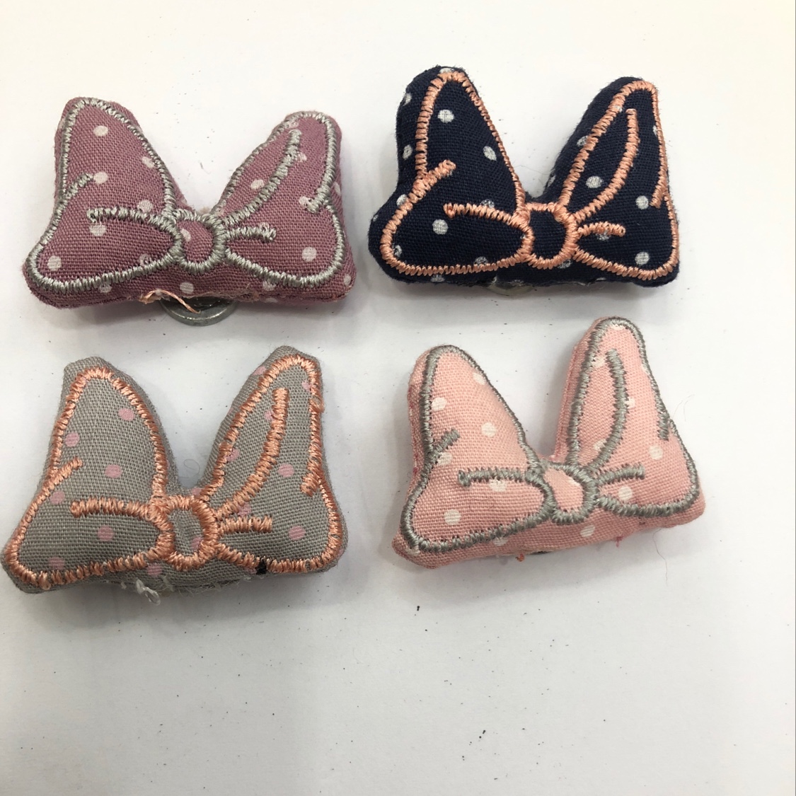 A cute bow made of little dot fabric