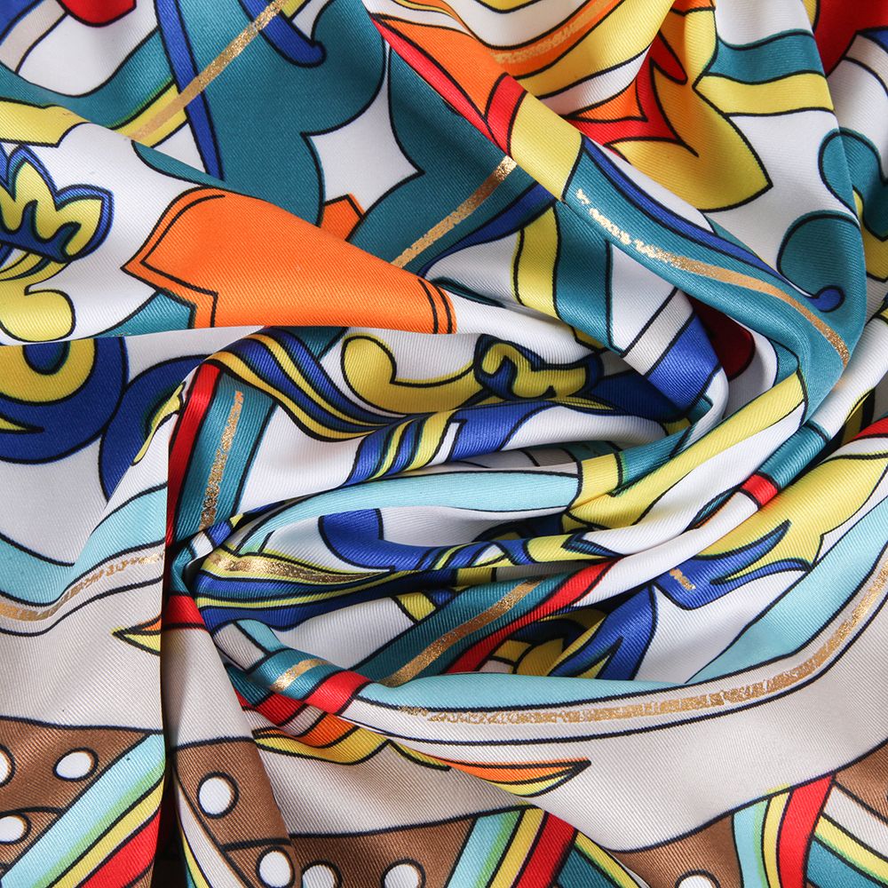 Manufacturers Cross-Border Twill Silk At First Sight Printed Ladies Large Square Scarf Multifunctional Headscarf Spot Wholesale Scarf Item Picture