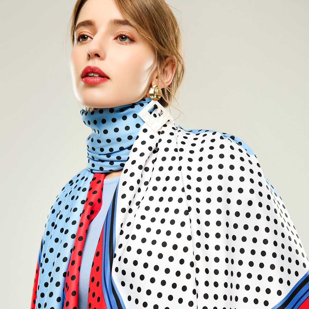 New Printed Twill Double Patch Scarf Spring And Autumn Cross-Border Supply Polyester Scarf In Stock Specification drawing