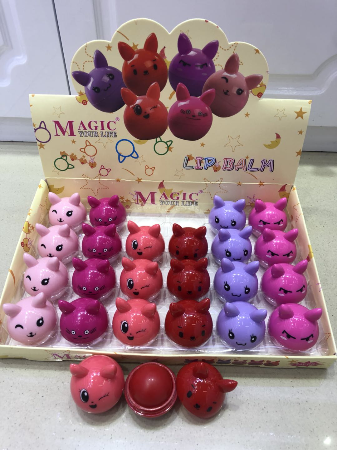 Cartoon Kitten Lip Balm Facial Beauty Lip Makeup Moisturizing Factory Direct Wholesale