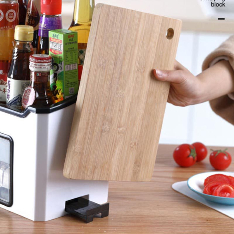 Direct-sale oil bottle seasoning jar, drawer-type double-layer household capacity, dormitory cooking multi-style seasoning box, three-compartment integrated details Picture