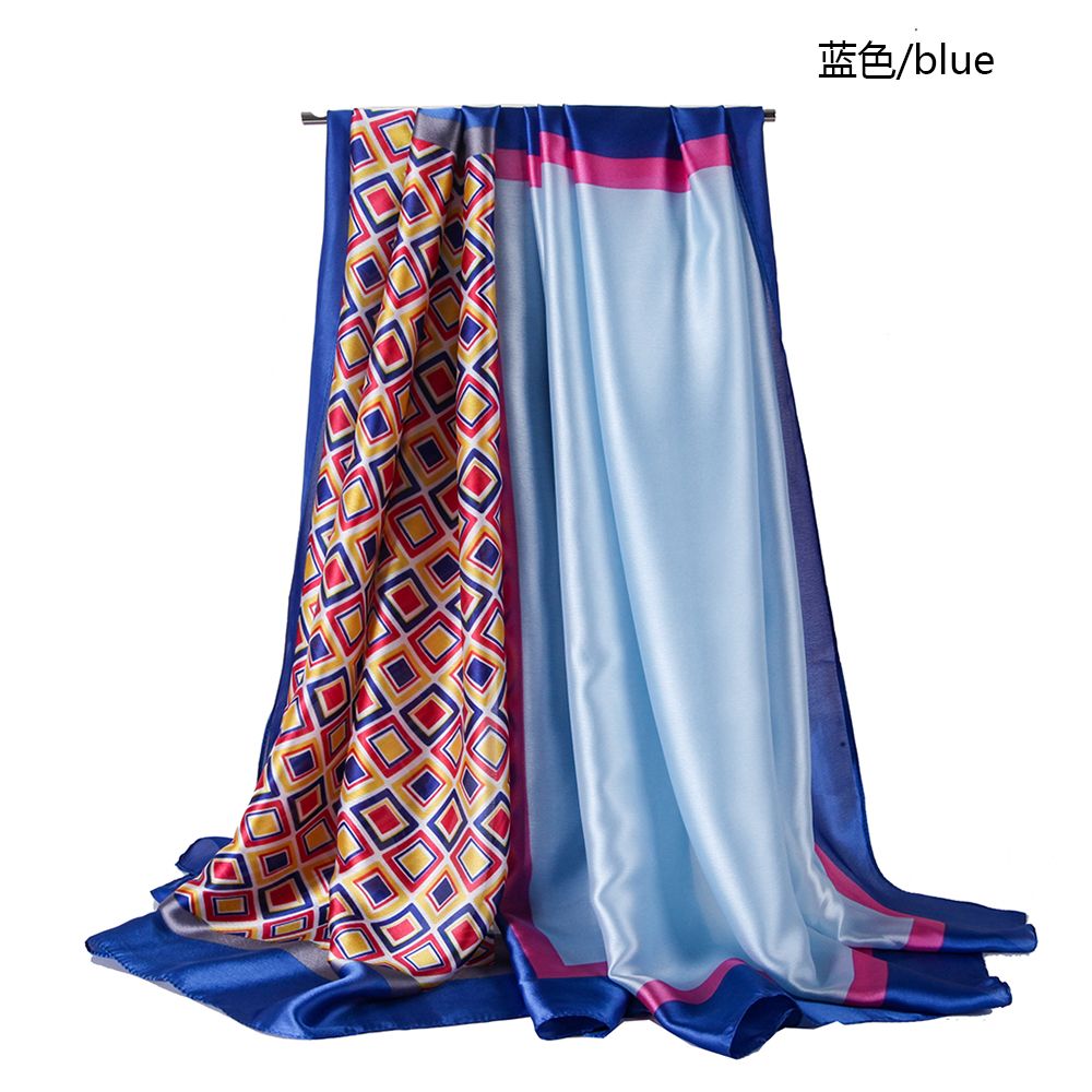 Foreign Trade Supply Silk Satin Printed Three Square Spring And Autumn Women's Scarf European And American Style Printed Scarf In Stock undefined