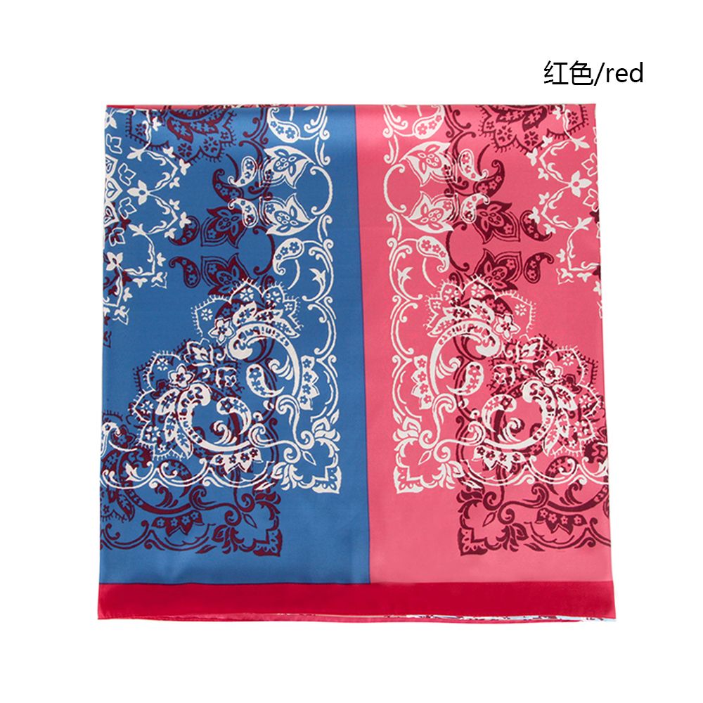 New Source Of Four Pieces Of Blue And White Porcelain Pattern Lady Large Square Scarf Twill Silk Printed Material Lady Scarf undefined