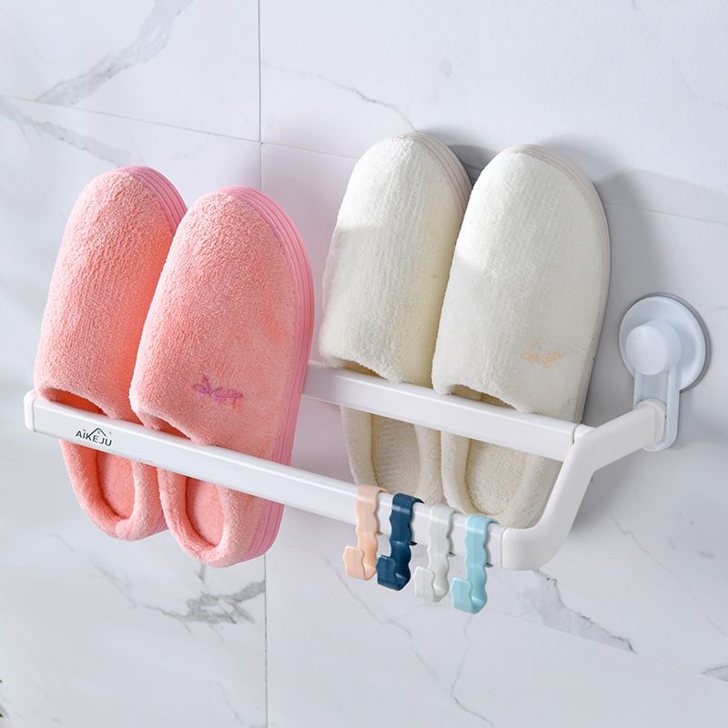 Direct-sale bathroom slippers rack, wall-mounted without drilling, dormitory storage, shoe storage, bathroom draining shoe rack full figure
