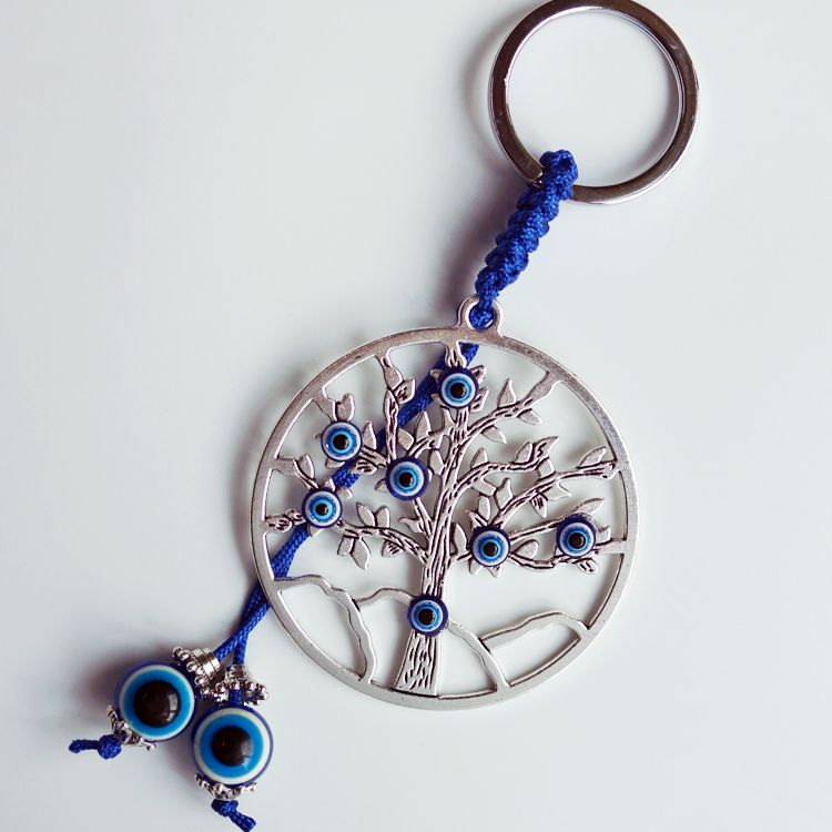 Cross-border supply: Blue Eye accessories, Evil Eye, Life Tree, Wisdom Tree keychains, factory direct sales, customizable