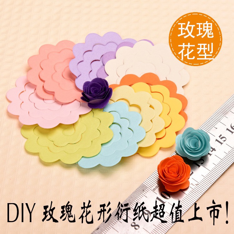 Rose paper, colored handmade paper, hand-rolled paper