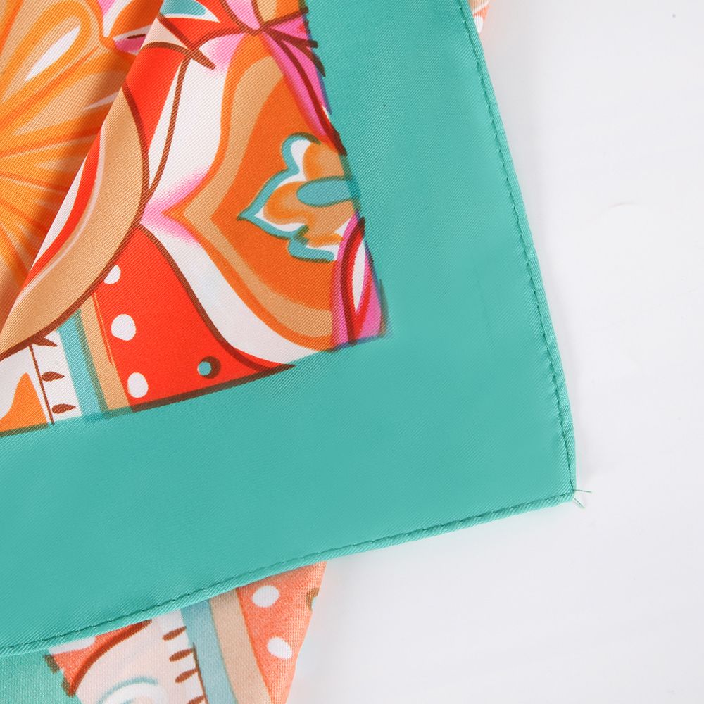 Amazon Goods Polyester Material Fashion Printed Scarf Twill Silk Circle Pattern Scarf In Stock undefined