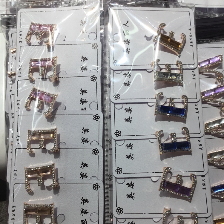 Alloy Korean Rhinestone Letter Brooch E Silk Scarf Buckle English Accessories Clothes Decoration details Picture