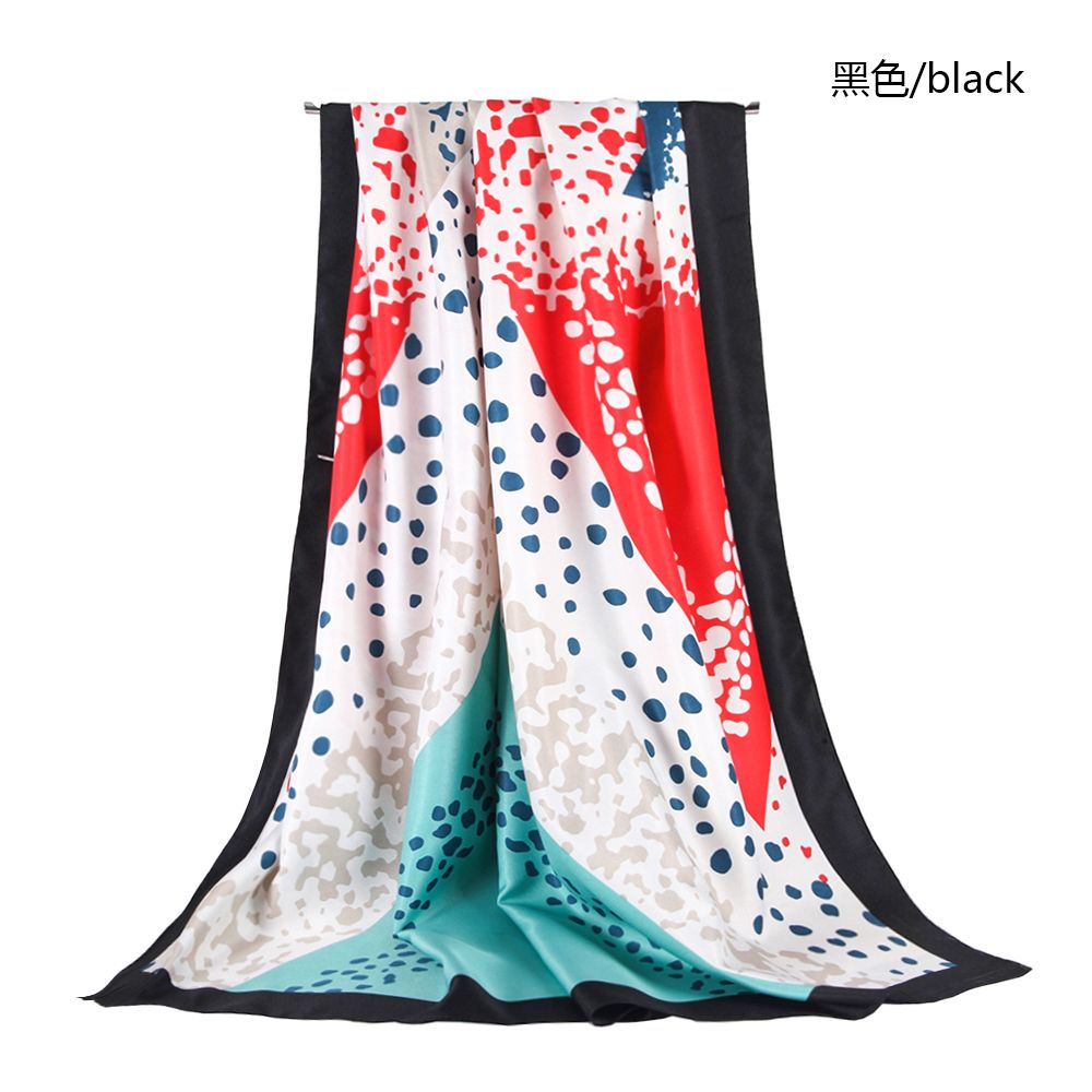 Cross-Border Foreign Trade Source Triangular Geometric Pattern Polyester Women's Scarf Twill Triangle Block Scarf undefined