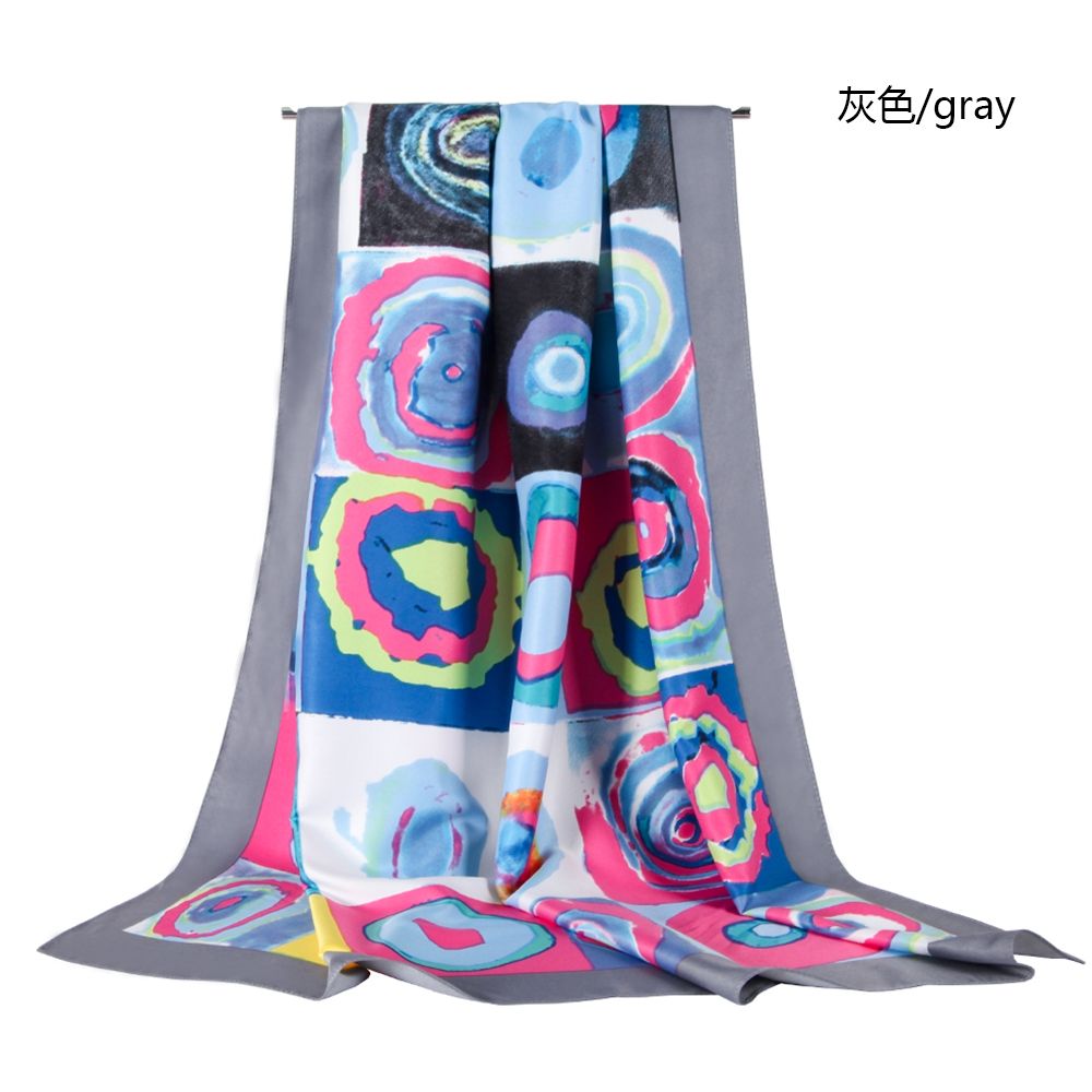 New Twill Silk Polyester Material Digital Circle European And American Style Scarf Yiwu Manufacturers Scarf In Stock undefined