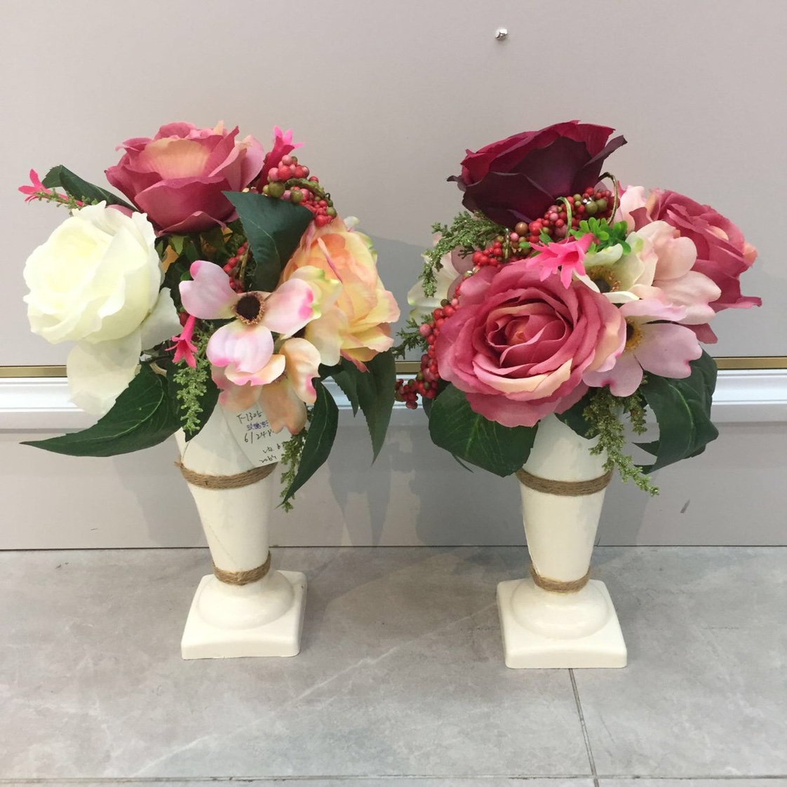 【远念花行】仿真盆景 设计师款情人玫蜡烛台 餐桌摆饰插花