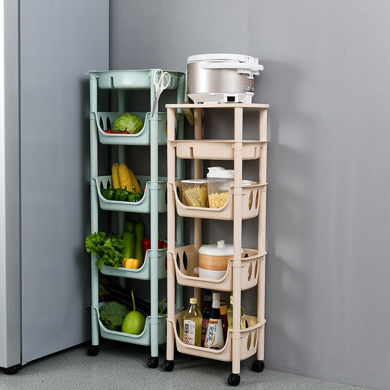 Three-layer storage rack, three-layer miscellaneous rack direct sales, thickened kitchen storage rack, floor-standing multi-layer storage rack, household vegetable storage basket, supplies storage and organization rack 1004-1 full figure