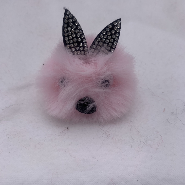 仿兔毛钥匙扣猫头鹰挂件 可爱猫咪毛球钥匙扣挂件 女士包包钥匙扣详情图4