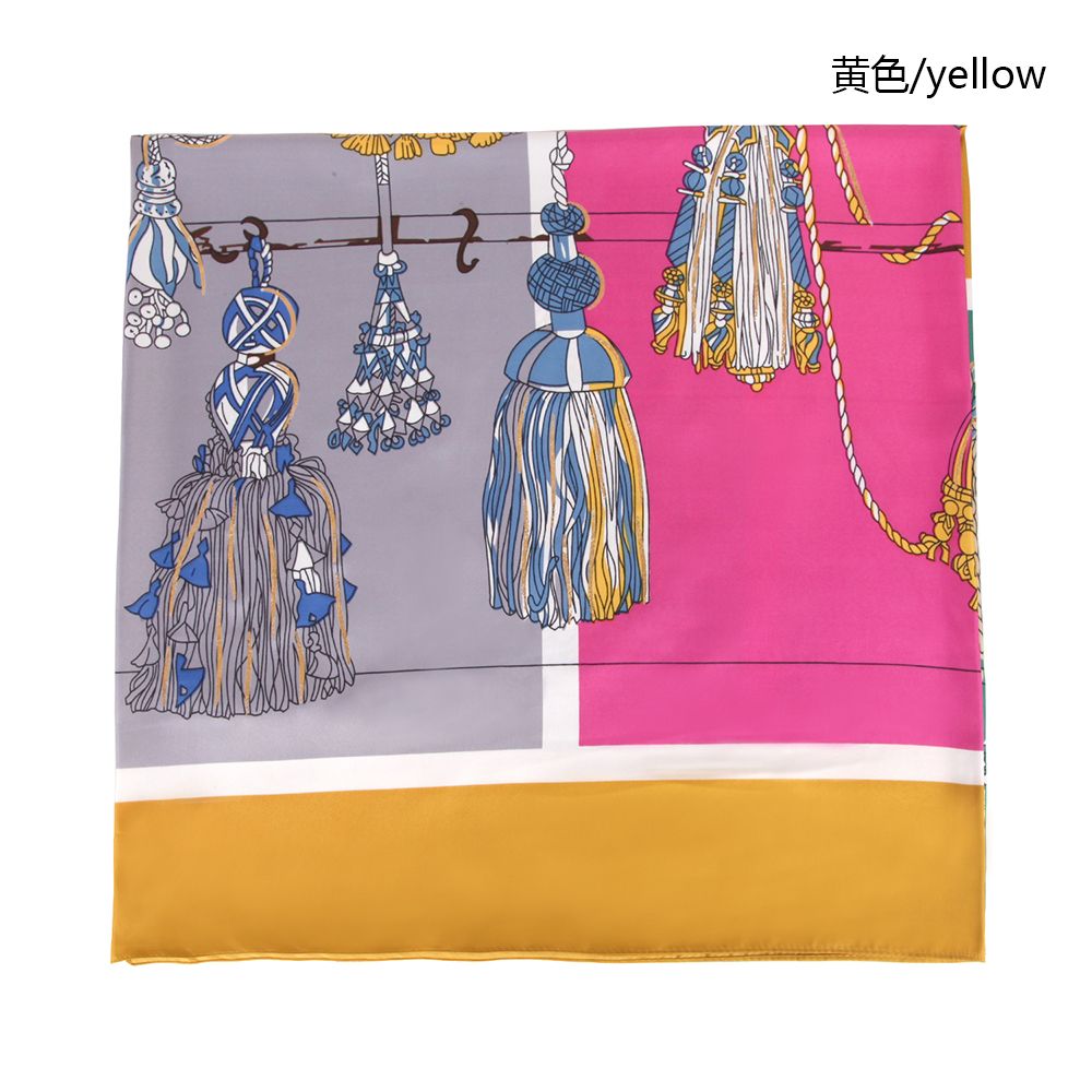 Origin Goods Twill Silk Hot Gold Beard Pattern Large Square Scarf Women Spring And Autumn Outdoor All Matching Style Scarf undefined