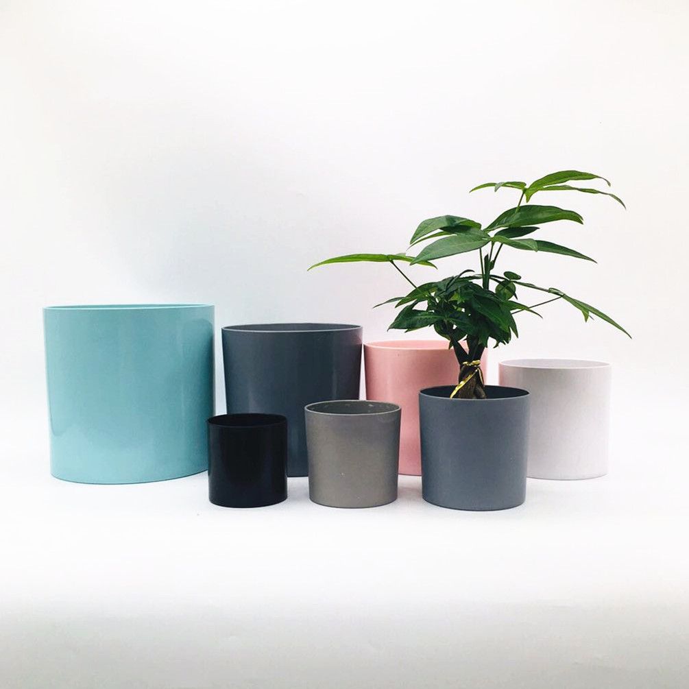 Factory direct sales of plastic flower POTS Y1809 cylindrical melamine flower POTS, plastic flower POTS imitating ceramic flower POTS