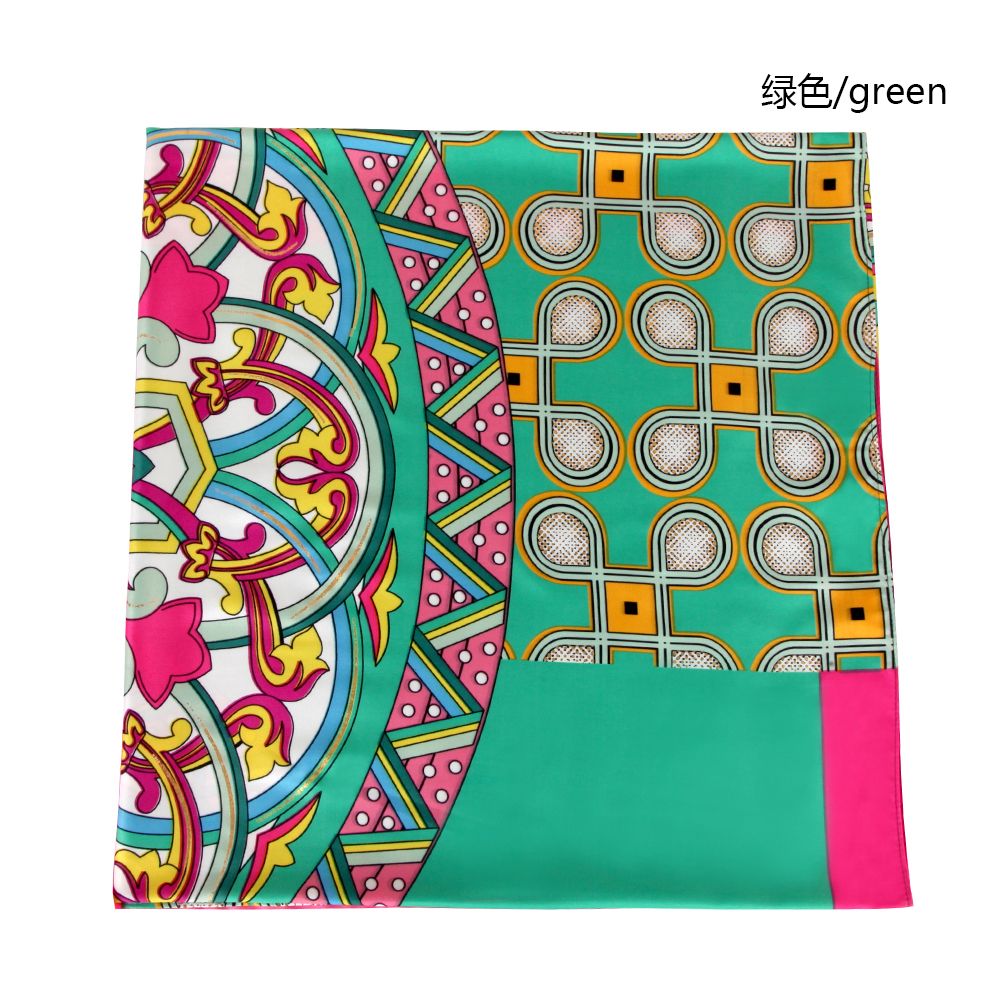 Manufacturers Cross-Border Twill Silk At First Sight Printed Ladies Large Square Scarf Multifunctional Headscarf Spot Wholesale Scarf undefined