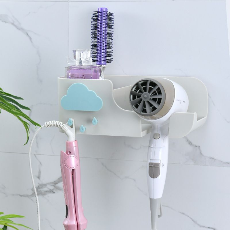 Direct sales hair dryer stand, wall-mounted, no need for drilling, multi-functional space aluminum hair dryer stand for bathroom, bathroom air duct stand Specification drawing