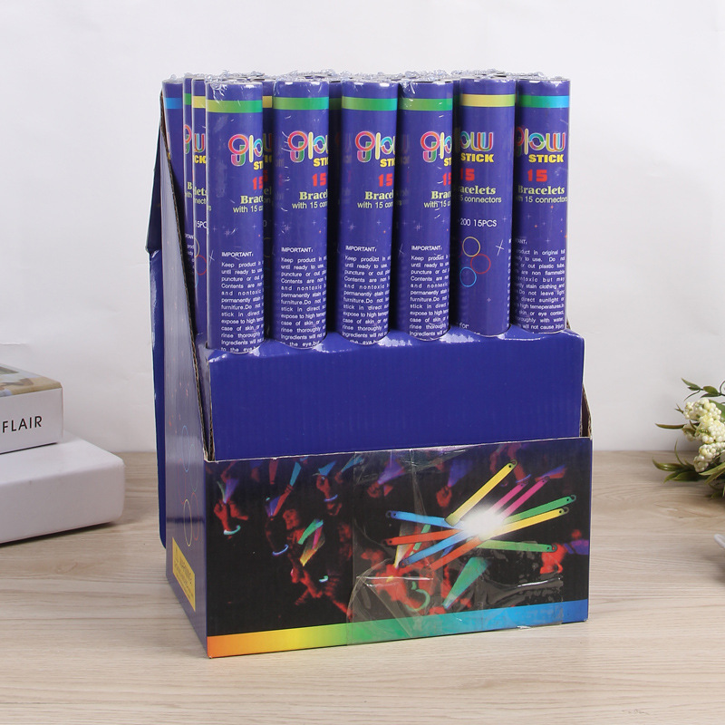 小孩玩具夜市地摊货15支装液体荧光棒发光儿童玩具套装夜光棒详情6