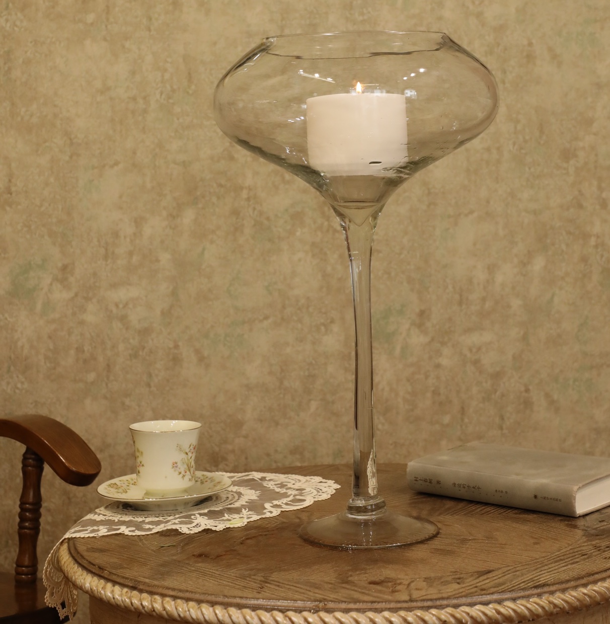High-footed glass vase wedding display stand details Picture