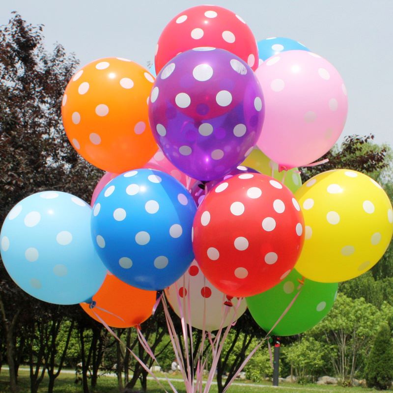 12-inch thickened polka dot latex balloons for opening, wedding, birthday party decoration, polka dot floating air balloons 1 details Picture
