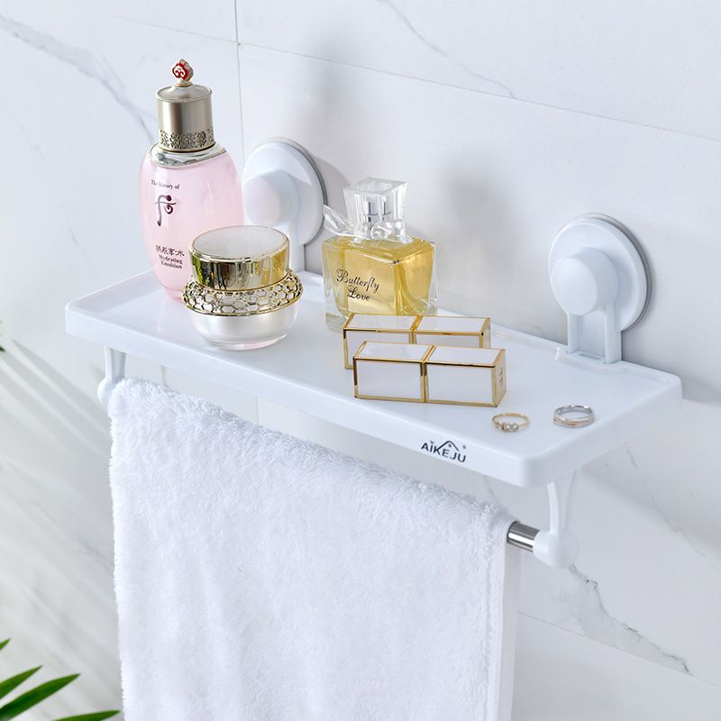 Direct-sale plastic suction cup storage rack in front of the mirror, washbasin, and wall-mounted rack without drilling holes Application Scenario