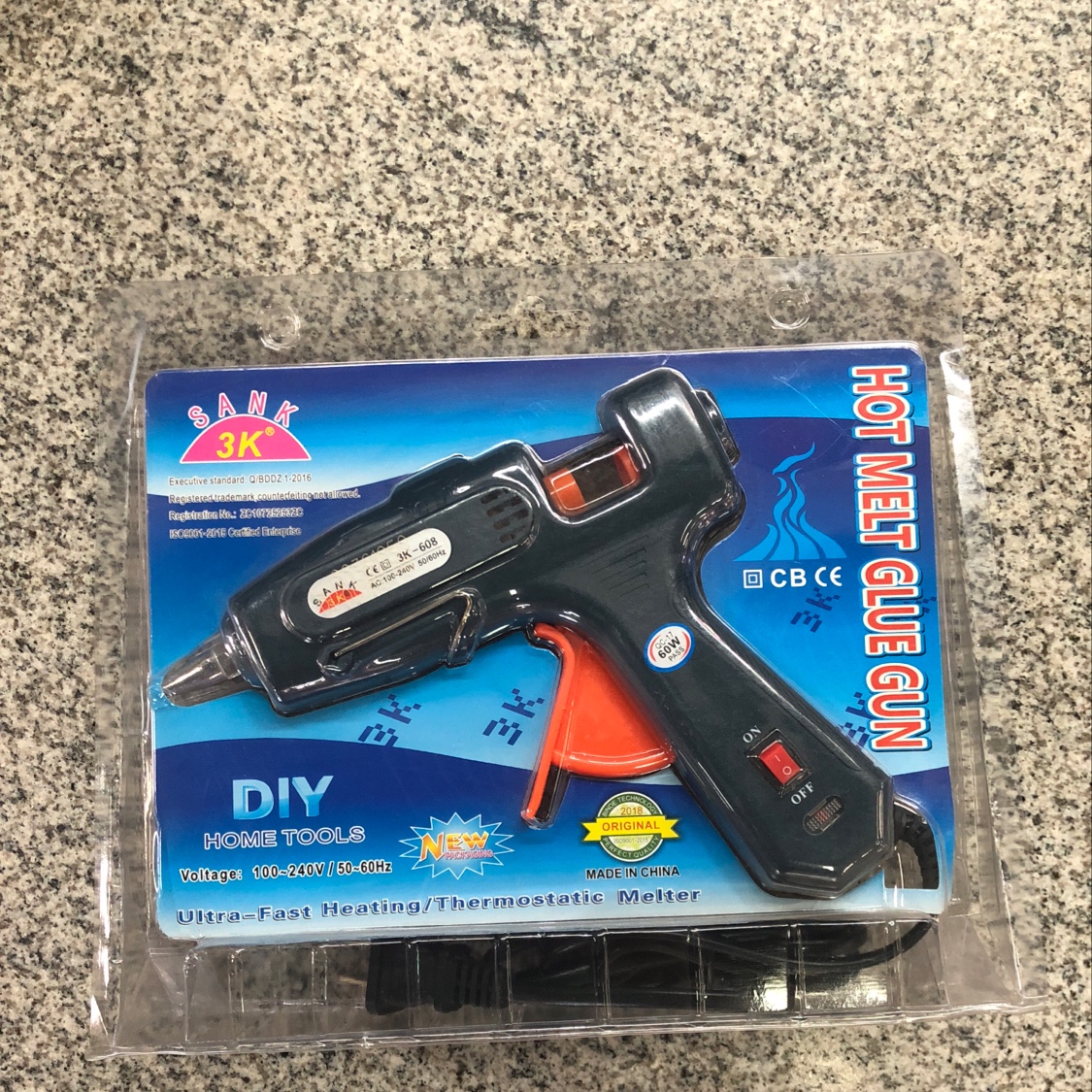 3K-608 60W dark green large glue gun with switch, DIY tool glue gun details Picture