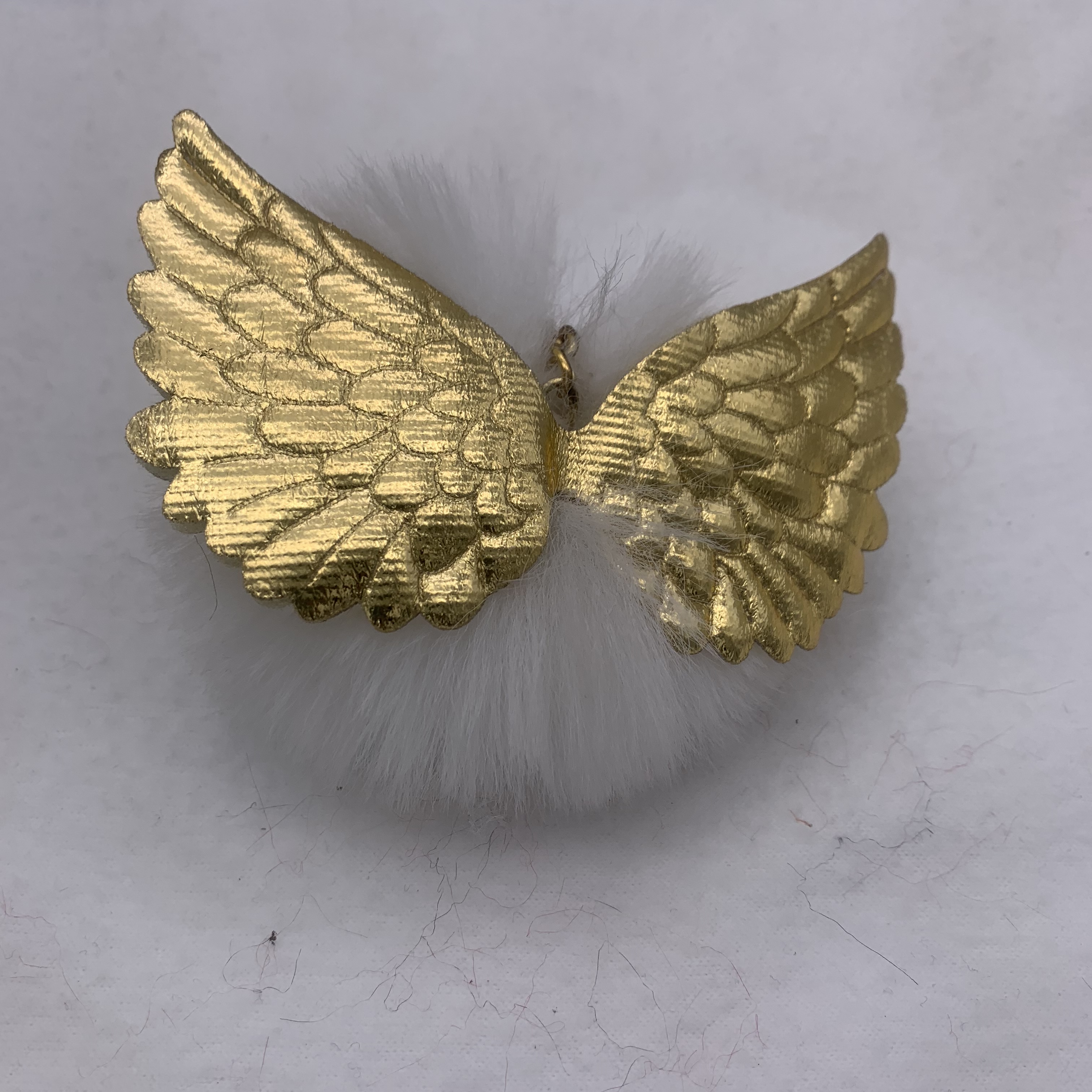 天使翅膀毛球钥匙扣挂件 天鹅翼 小兔毛 皮草毛毛球钥匙链挂饰详情图2