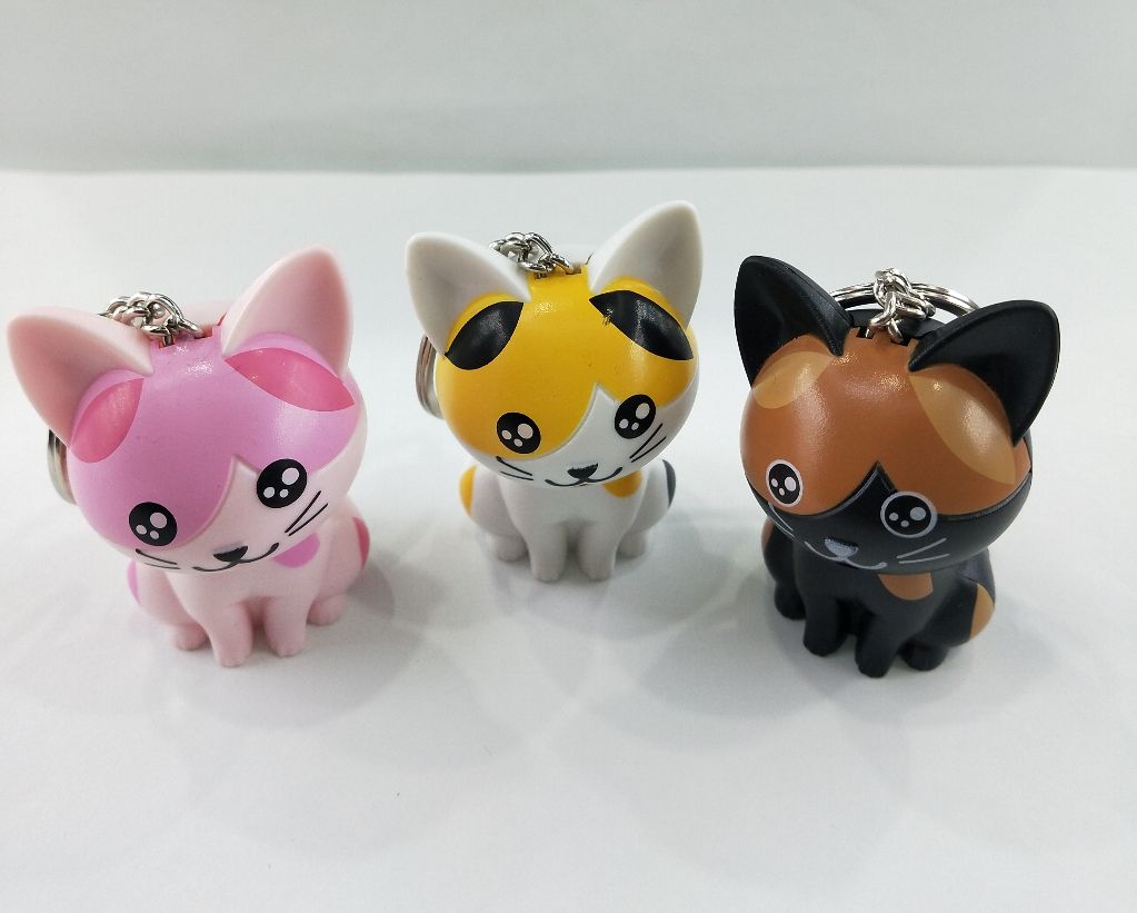 New Cheese cat keychain pendant, glowing and making sounds