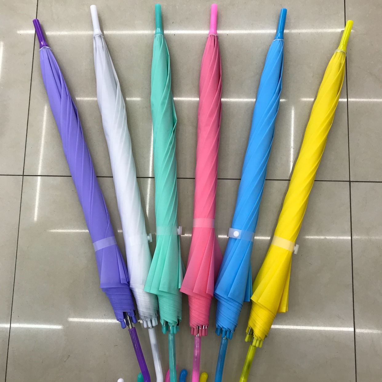 Eva Environmental Protection Umbrella Solid Color Candy Color Umbrella Custom Environmental Protection Long Handle Advertising Umbrella