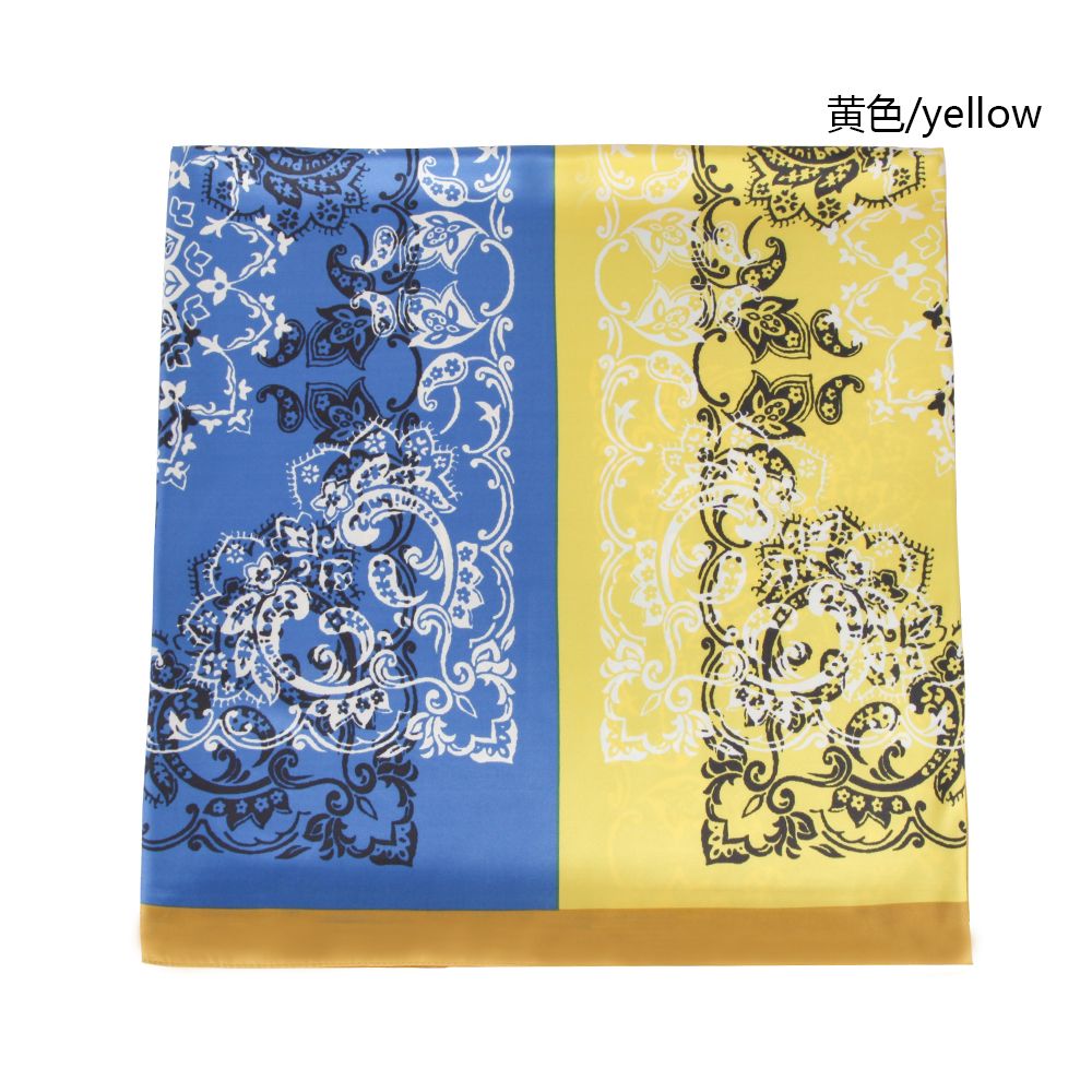 New Source Of Four Pieces Of Blue And White Porcelain Pattern Lady Large Square Scarf Twill Silk Printed Material Lady Scarf undefined