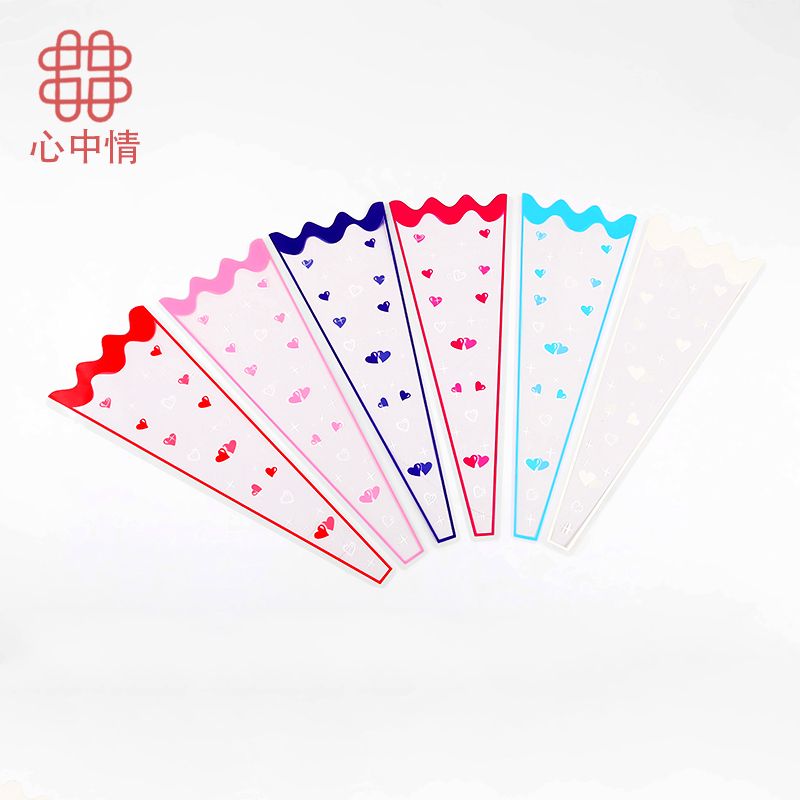 心中情花束包装袋 高品质塑料包装袋 单枝袋