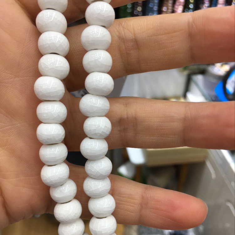 Ceramic ice - cracked beads