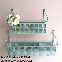 Green set of two flower baskets