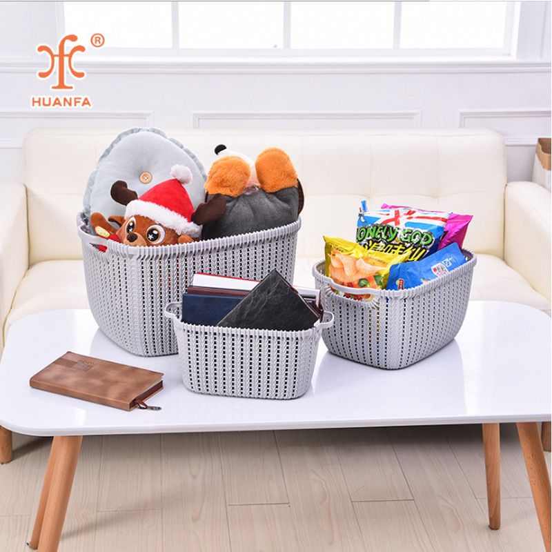 Direct sales desktop rattan storage baskets, kitchen sundries sorting and storage baskets, snack and toy storage baskets, bathroom clothes storage baskets details Picture