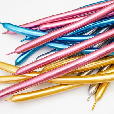 儿童玩具动物DIY魔术气球 表演装饰派对百变金属长条乳胶气球1图