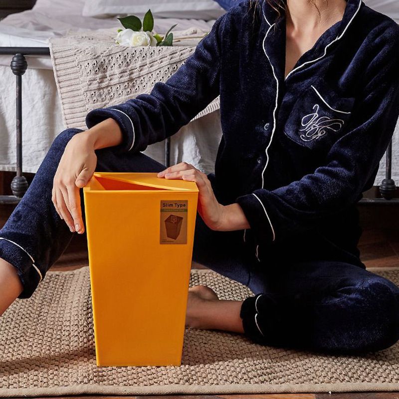 Direct sales of folding plastic trash cans, living room garbage bins, folding lid garbage baskets, household kitchen and bathroom details Picture