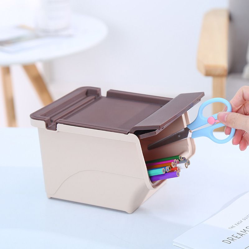 Direct sales sunflower seed cracking magic tool: Double-layer sunflower seed eating plate, office and home candy box, creative covered desktop storage box Item Picture