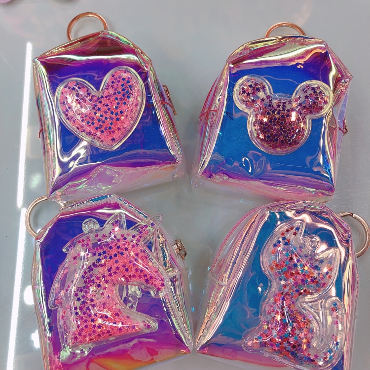 Foam tape reflective bag mini zero wallet key chain pendant details Picture