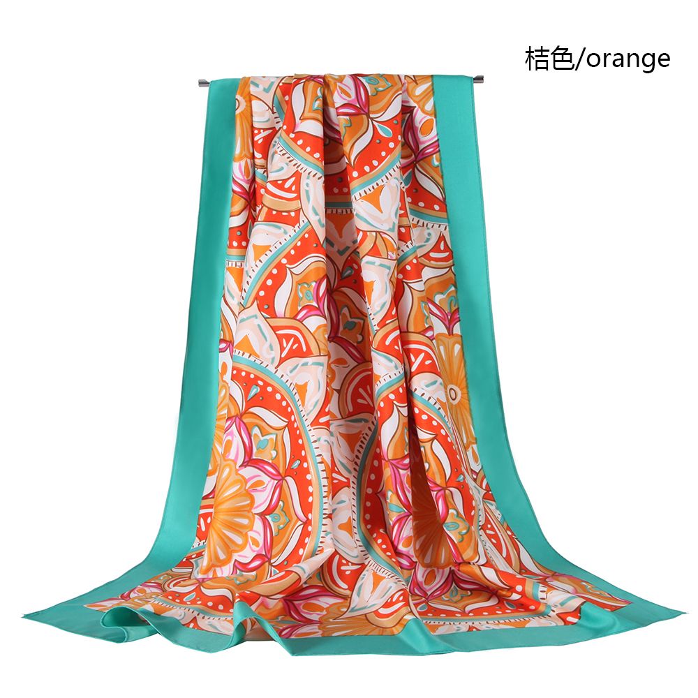 Amazon Goods Polyester Material Fashion Printed Scarf Twill Silk Circle Pattern Scarf In Stock undefined
