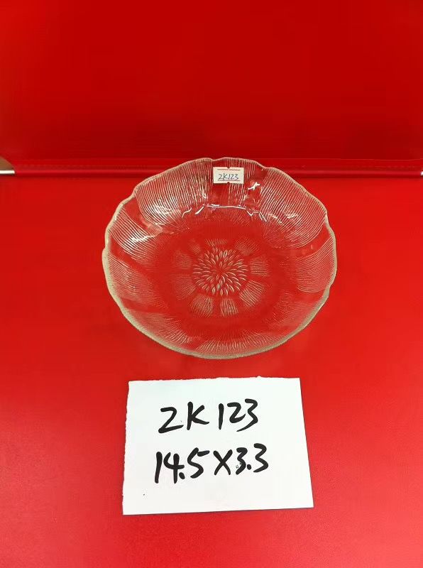 Large circular patterned fruit plate glass home decoration piece