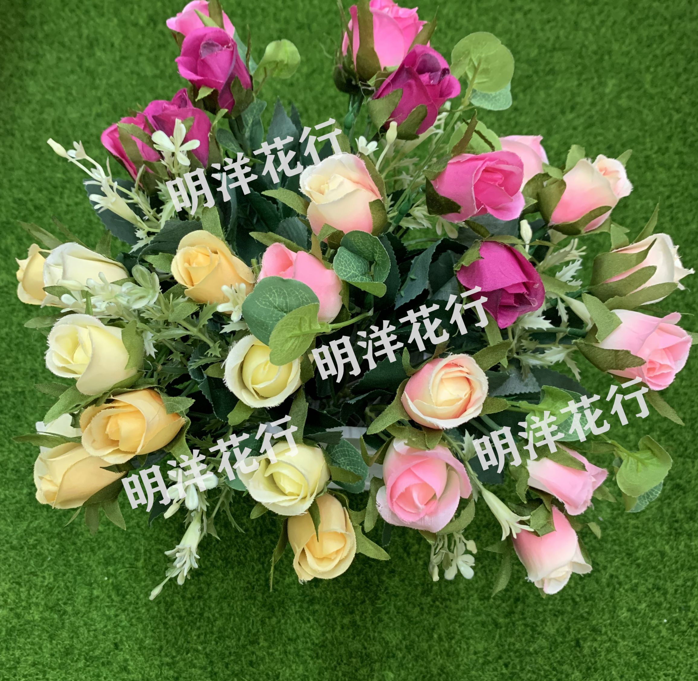 厂家直销仿真花室内装饰摆设桌面单支假花客厅装饰插花干花花束摆件（5头春色情人蕾）